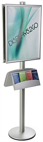 22x28 Double Poster Holder with Literature Stand, 4 Channel Design 22x28 Double Poster Holder with Literature Stand, Height Adjustable