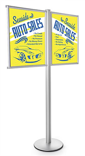 Dual Poster Fixed Post Display Stand for (2) 22 x 28 Graphics (2) 22 x 28 Dual Poster Fixed Post Display Stand