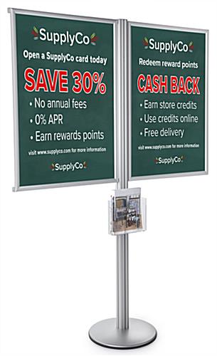 Multi Poster Floor Stand Literature Display with Acrylic Pocket Multi Poster Floor Stand Literature Display with 8.5 x 11 Pocket