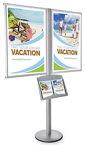Poster Frame Literature Floor Post Display Holds 24 x 36 Prints Poster Frame Literature Floor Post Display for (2) 24 x 36 Graphics