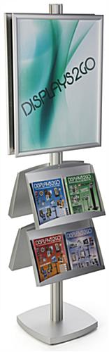 Silver 22x28 4 Pocket Poster Floor Stand Double Sided 22x28 4 Pocket Poster Floor Stand