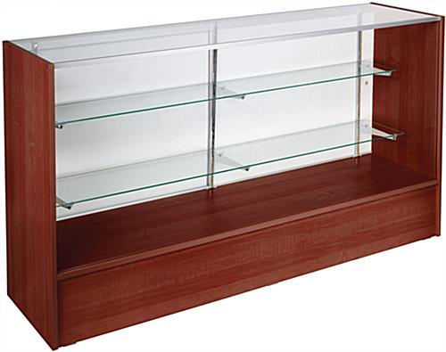 70 x 38 x 18-Inch, Free-Standing Glass Display Case With Cherry Finish Melamine Showcases: Are 6' Long Cherry Melamine Display Counters