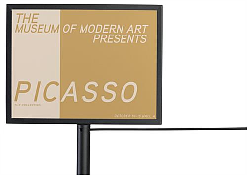 Gallery Stanchion Sign Frame in Powder-Coated Matte Black Finish Gallery stanchion sign frame post topper
