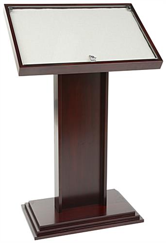 Cherry Directory Display Stand with 24 x 18 Viewing Area and Fabric Interior Cherry Directory Display Stand