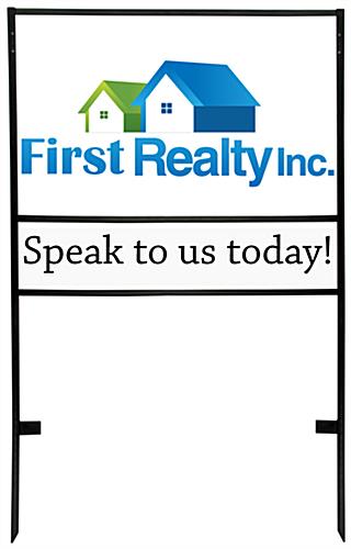 Yard Sign Stake with Lower Rider for Advertising Yard Sign Stake