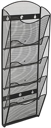 Hanging Mesh Magazine Rack, Tiered View Steel Hanging Mesh Magazine Rack