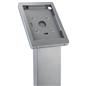 Silver rotating standing iPad floor kiosk rotates to portrait or landscape orientation