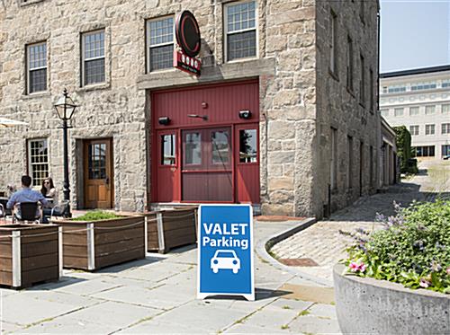 Valet Parking Sidewalk Sign for Corporate Events Valet Parking Sidewalk Sign with 18 x 32 Printed Area
