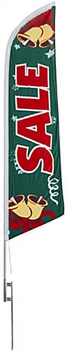 Seasonal Sale feather flag with preprinted message Seasonal Sale feather flag with bell artwork