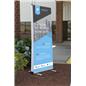 Outdoor double-sided banner display stand weather resistant