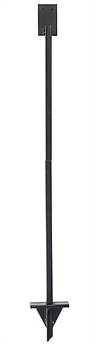 Black Metal Ground Stake Base for OPD85FR Turns Wall-Mount Holder into Freestanding Display Outdoor-use black metal ground stake base for OPD85FR