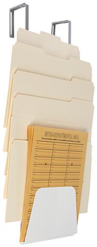 White Hanging Cubicle File Holder Hanging Cubicle File Holder, Tiered Design
