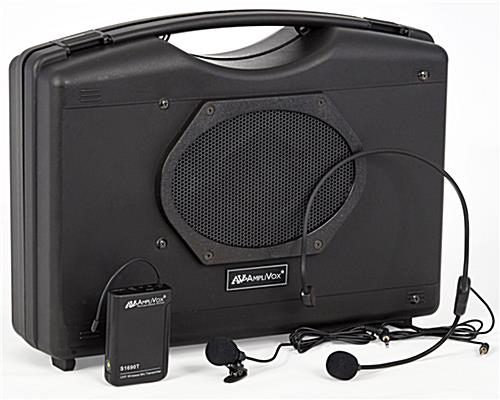 Portable Wireless Dual Sound System is Great for Making Quick Announcements Portable wireless dual sound system with 6 x 8 Jensen speaker