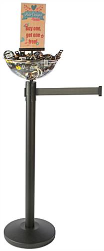 Gray Stanchion & Post with Bin is Retractable Retractable Gray Stanchion & Post with Bin