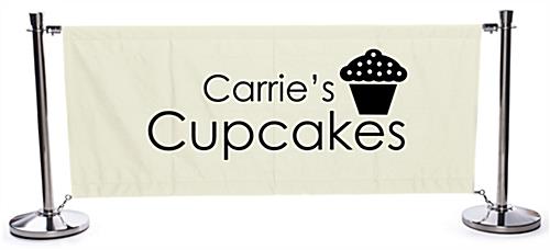 White Cafe Banner Features Custom Advertising on 72-1/2"w x 31"h Screens White Cafe Banner