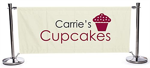 White Cafe Banner Includes 12 Stanchion Posts White Cafe Banner