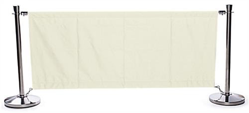 white cafe banner for crowd control white cafe banner