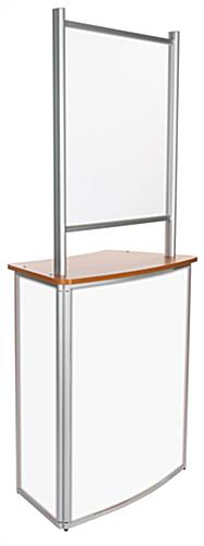 This Mobile Sneeze Guard Tabletop Is Constructed of PVC Foam, MDF and PET Shield Lightweight and portable counter with hygiene barrier