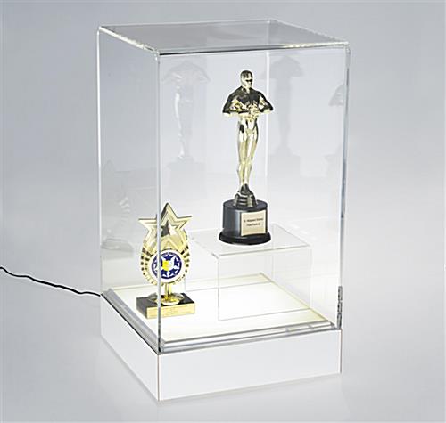 LED Pedestal Display Case for Counter with Interior Lighting Interior lighting LED pedestal display case for counter