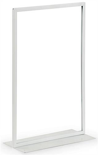 White Vertical 11 x 17 Sign Holder | Double-Sided with Weighted Base White Vertical 11 x 17 Sign Holder