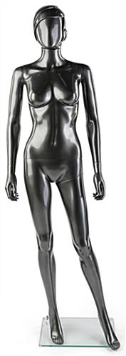 Pewter Female Mannequin with Modern Glossy Finish Pewter Female Mannequin