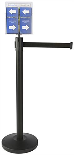 Black Stanchion & Post with Literature Holder for Brochures and Magazines Brochure & Magazine Black Stanchion & Post with Literature Holder