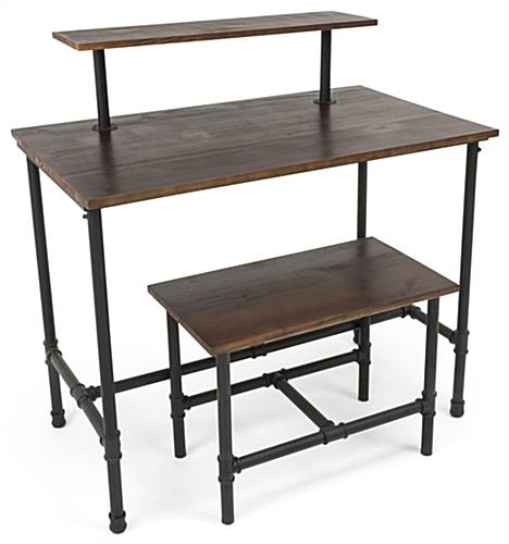 Set of Pipe Display Nesting Tables with Pipeline Connectors on Legs Set of Pipe Display Nesting Tables with Removable Top Tier