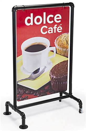 24 x 36 Rustic Pipeline Swinger Sign with Two-Sided Panel 24 x 36 rustic pipeline swinger sign with custom polypropylene panel