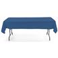 Dark blue rectangular tablecloths with open back design
