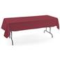 Burgundy rectangle tablecloths with clean stitched hem