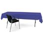 Royal blue rectangle tablecloths with open back
