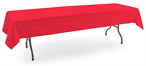 These Red Rectangle Tablecloths are Ideal for Farmers Markets Red rectangle tablecloths with polyester fabric