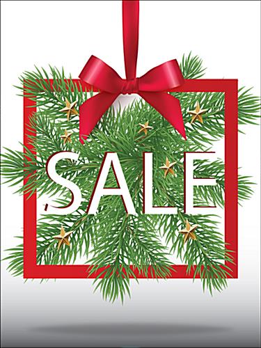Christmas Sale Window Display Sign with Satin Finish Christmas sale window display sign with pre-printing