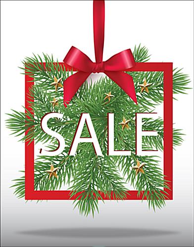 Fun Christmas Sale Store Window Poster with Holiday Theme Fun Christmas Sale store window poster with seasonal greenery