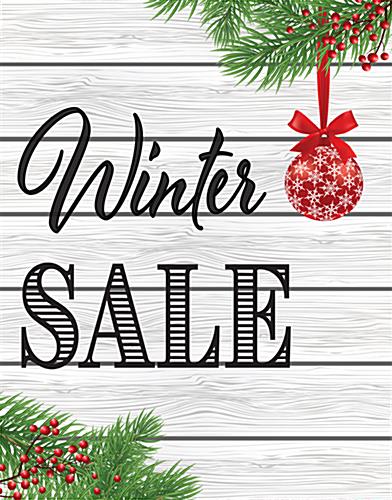 22" x 28" Winter Sale Poster Winter Sale poster with cottage theme