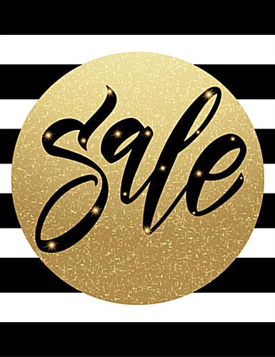 Holiday Retail Sale Posters Use Non-Traditional Design to Make an Impact 22 x 28 holiday retail sale posters with gold and black theme