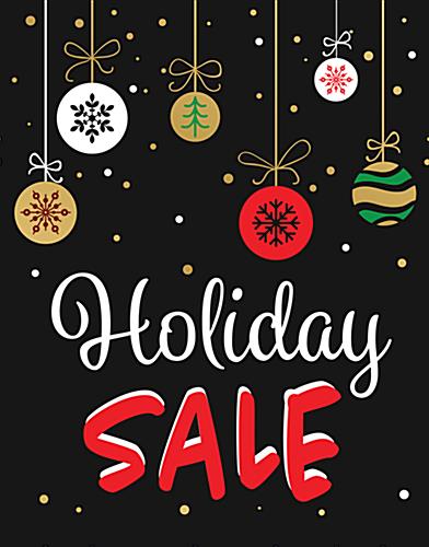 Use this Store Window "Holiday Sale" Sign to Attract Customers to Your Retail Space Store window “Holiday Sale” sign with red and white text