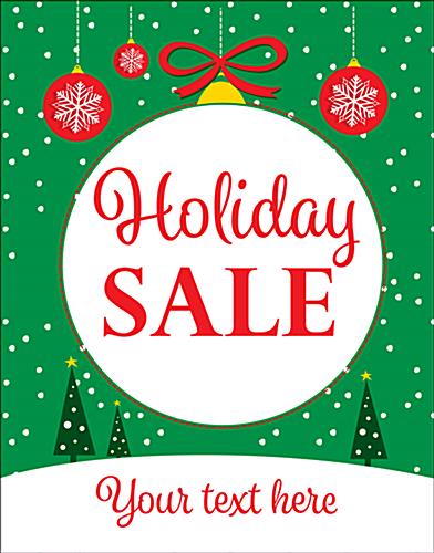 22" x 28" trendy "Holiday Sale" window poster with satin finish Customizable 22" x 28" trendy "Holiday Sale" window poster