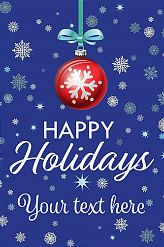 Snowflake and ornament theme 24" x 36" "Happy Holidays" poster 24" x 36" "Happy Holidays" poster with custom text