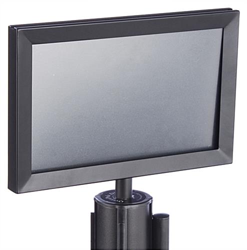 Stanchion Frames: Hold (2) 11" wide by 7" high Signs stanchion frames