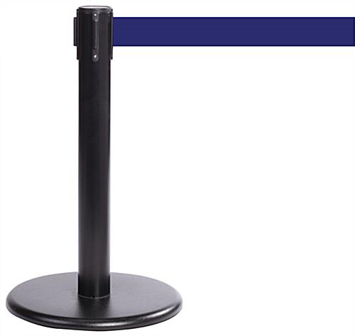 Short Museum Stanchion, Blue Retractable Belt Black Short Museum Stanchion