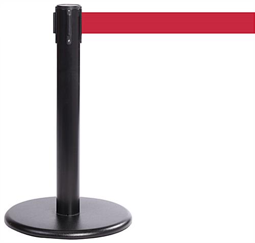 Mini Exhibit Stanchion, Black Finish Mini Exhibit Stanchion with Protective Rubber Bottom