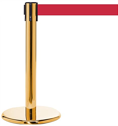 24" Museum Stanchion, 11' Long Belt 24" Museum Stanchion with Red Retractable Strap