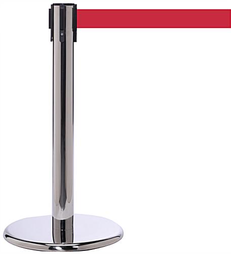 Mini Stanchion with Red Belt, Retractable Mini Stanchion with Red Belt, Cast Iron Base