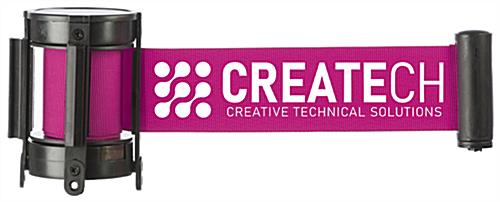 Silkscreen Printed Pink Crowd Control Stanchion Belt Printed pink crowd control stanchion belt with one-color graphics