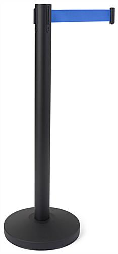 This Crowd Control Stanchion Features a 6.5' Long Belt to Cover a Large Area in Any End-Use Crowd control stanchion with 6.5 feet blue belt