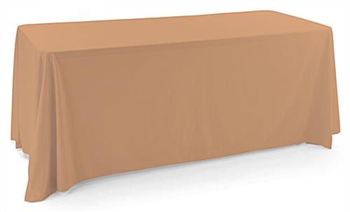 This Beige Polyester Table Cover Is Easy to Maintain Beige polyester table cover with machine washable fabric