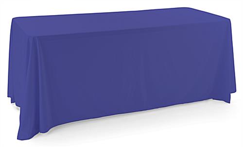 This Royal Blue Polyester Table Cover Is Machine Washable Making Clean Up Quick Royal blue polyester table cover with easy to maintain fabric