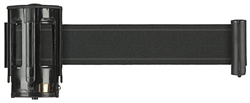 View of Black Crowd Control Belt Extended 9.5' Retractable Black Crowd Control Belt