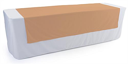 This Beige Table Runner Is a Beautiful Neutral Color that Will Match a Wide Range of Exhibits Beige table runner with machine washable design